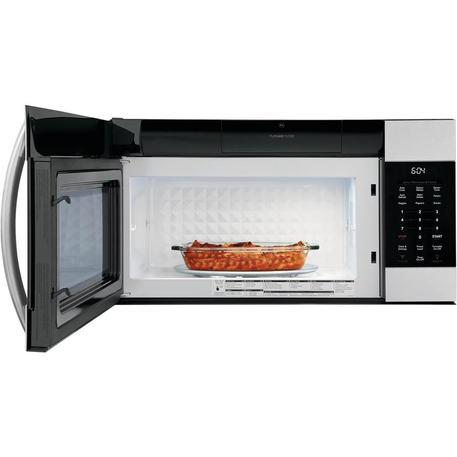 Frigidaire Gallery 1 7 Cu Ft Over The Range Microwave With Sensor Cooking Smudge Proof Stainless Steel In Microwaves Department At Lowes Frigidaire Gallery 1 7 Cu Ft Over The