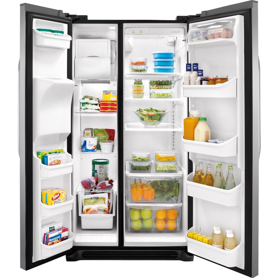 Frigidaire 26-cu ft Side-by-Side Refrigerator with Ice Maker (Stainless ...