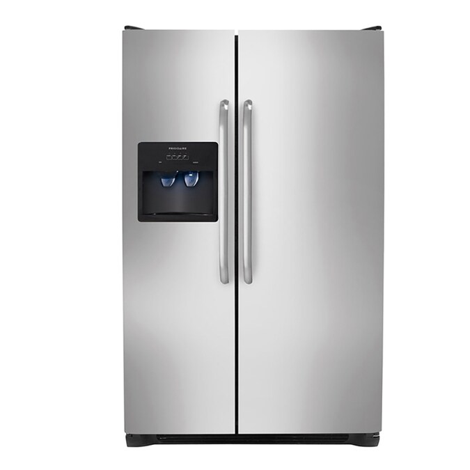 Frigidaire 26 Cu Ft Side By Side Refrigerator With Ice Maker Easycare Stainless Steel In The Side By Side Refrigerators Department At Lowes Com