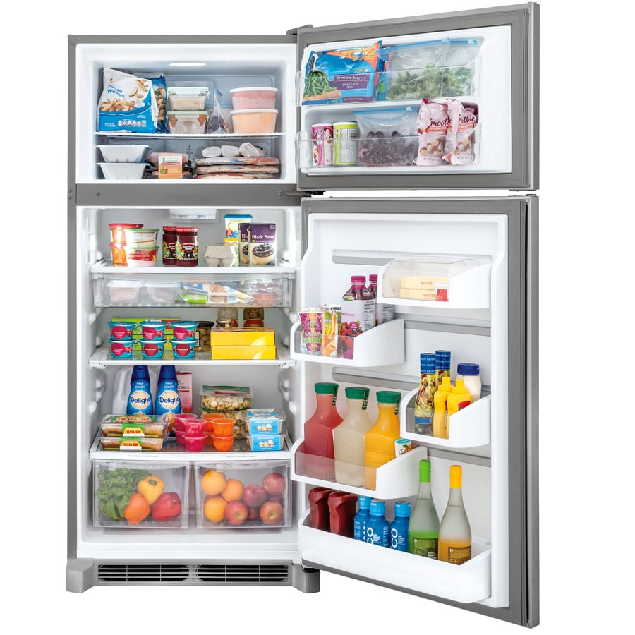 Shop Frigidaire Gallery 18-cu ft Top-Freezer Refrigerator (Smudge ... - Frigidaire Gallery 18-cu ft Top-Freezer Refrigerator (Smudge-Proof  Stainless Steel