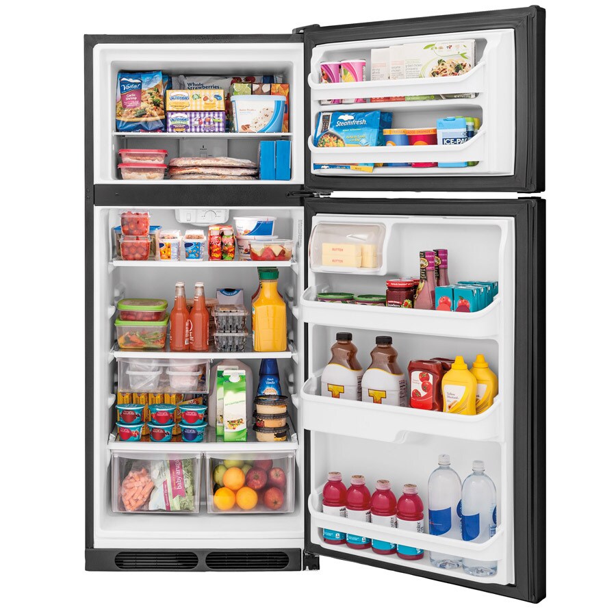Frigidaire 16.3-cu ft Top-Freezer Refrigerator (Black) in the Top ...