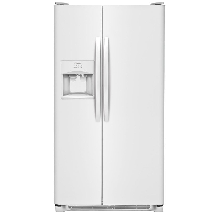 Frigidaire 25 5 Cu Ft Side By Side Refrigerator With Ice Maker White In The Side By Side Refrigerators Department At Lowes Com