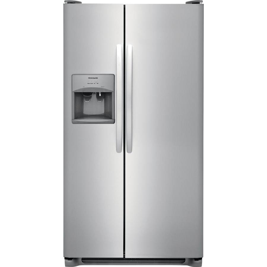 Frigidaire 22-cu ft Side-by-Side Refrigerator with Ice Maker (Stainless Lowes Side By Side Stainless Steel Refrigerator