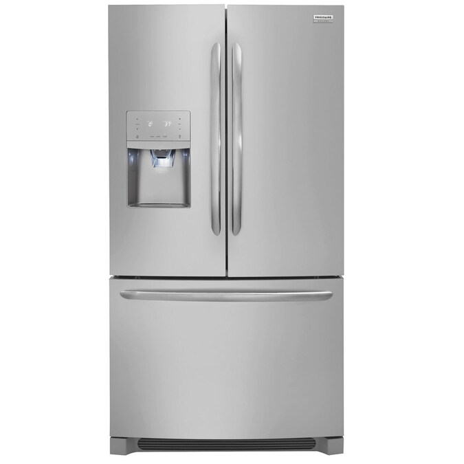 Frigidaire Gallery 26 8 Cu Ft French Door Refrigerator With Dual Ice Maker Smudge Proof Stainless Steel Energy Star In The French Door Refrigerators Department At Lowes Com
