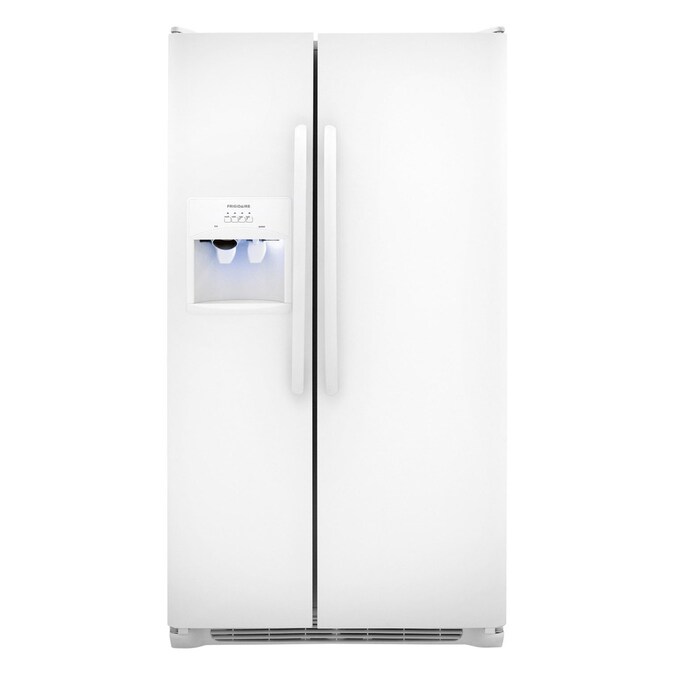 Frigidaire 26 Cu Ft Side By Side Refrigerator With Ice Maker White In The Side By Side Refrigerators Department At Lowes Com