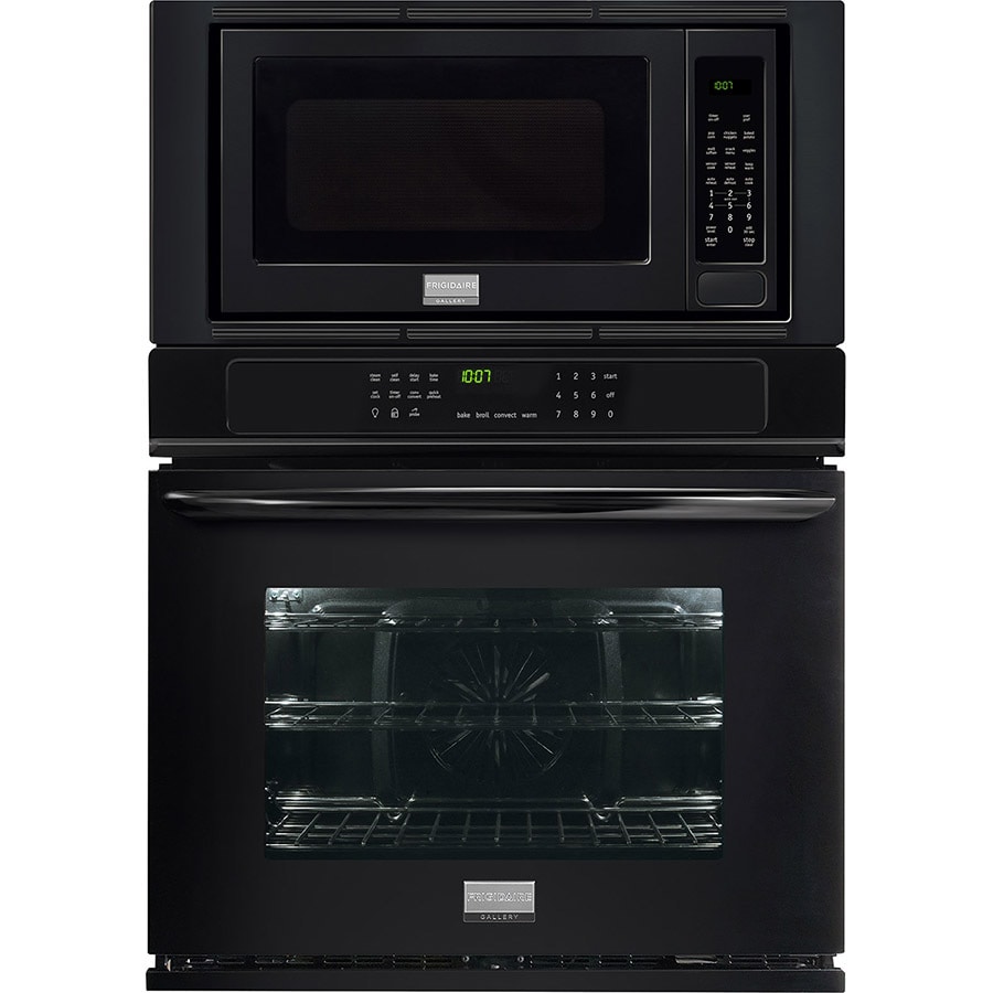 Frigidaire Gallery Self-cleaning With Steam True Convection Microwave 27 Inch Wall Oven Microwave Combo Black Stainless Steel