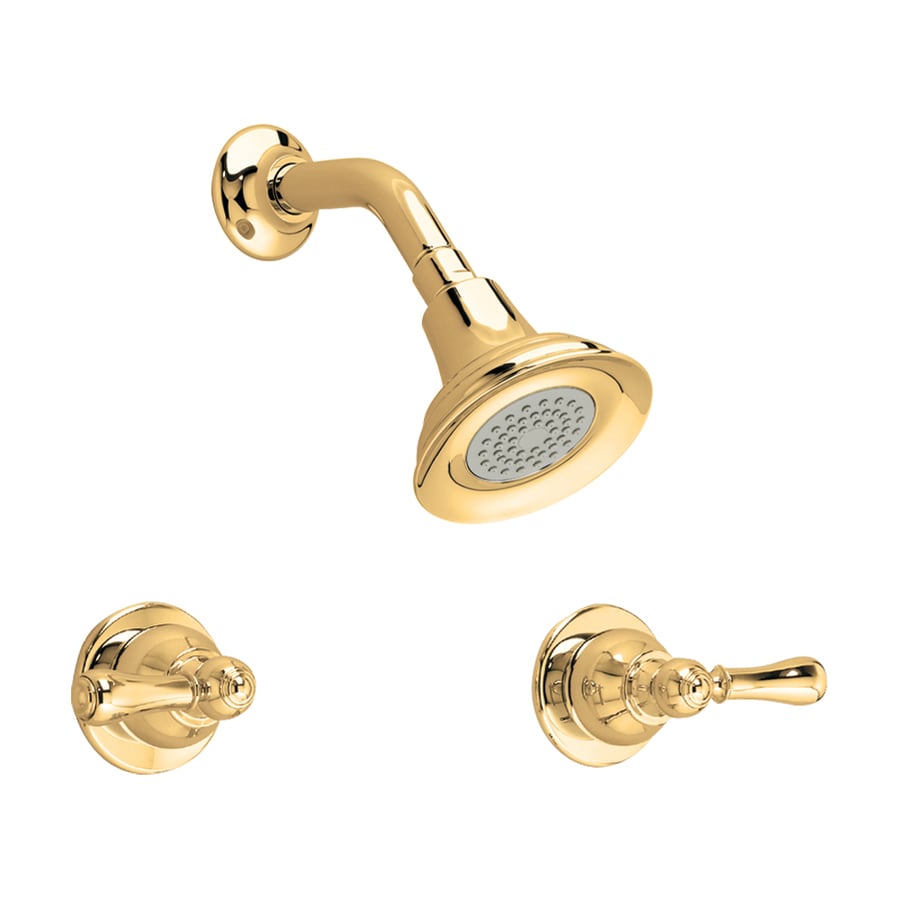 American Standard Hampton Polished Brass 2 Handle Shower Faucet With Single Function Showerhead 9578