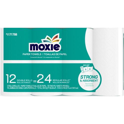 MOXIE 12 double roll paper towels 12Count Paper Towels in the Paper