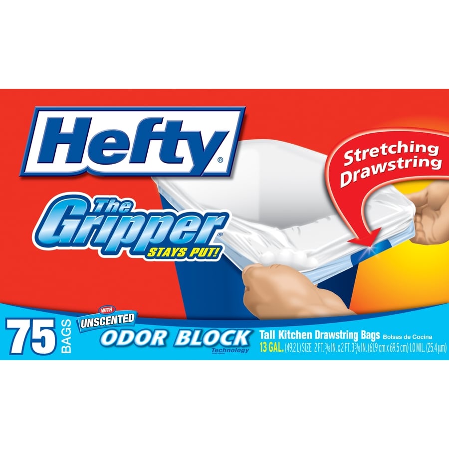 Hefty 75-Count 13-Gallon Gripper Trash Bags at Lowes.com