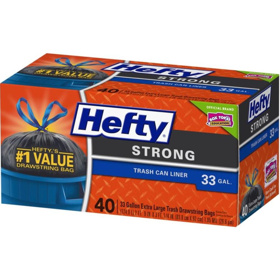 Hefty 40 Pack 33 Gallon Black Outdoor Plastic Construction Trash Hefty 40 Pack 33 Gallon Black Outdoor