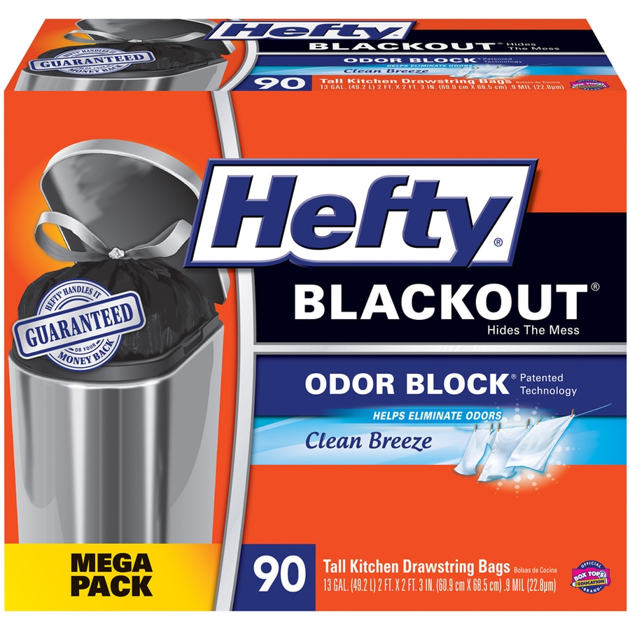 Hefty 90-Pack 13-Gallon Clean Breeze. black 13 gallon trash bags. 
