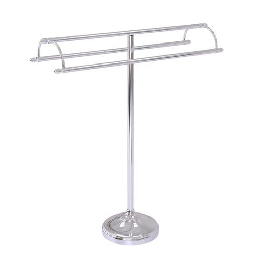 Allied Brass Free Standing Double Arm Towel Holder in Polished Chrome ...