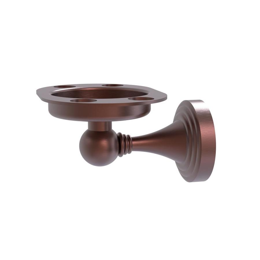 Allied Brass 2026G-CA Continental Collection Tumbler and Toothbrush Holder with Groovy Accents Antique Copper