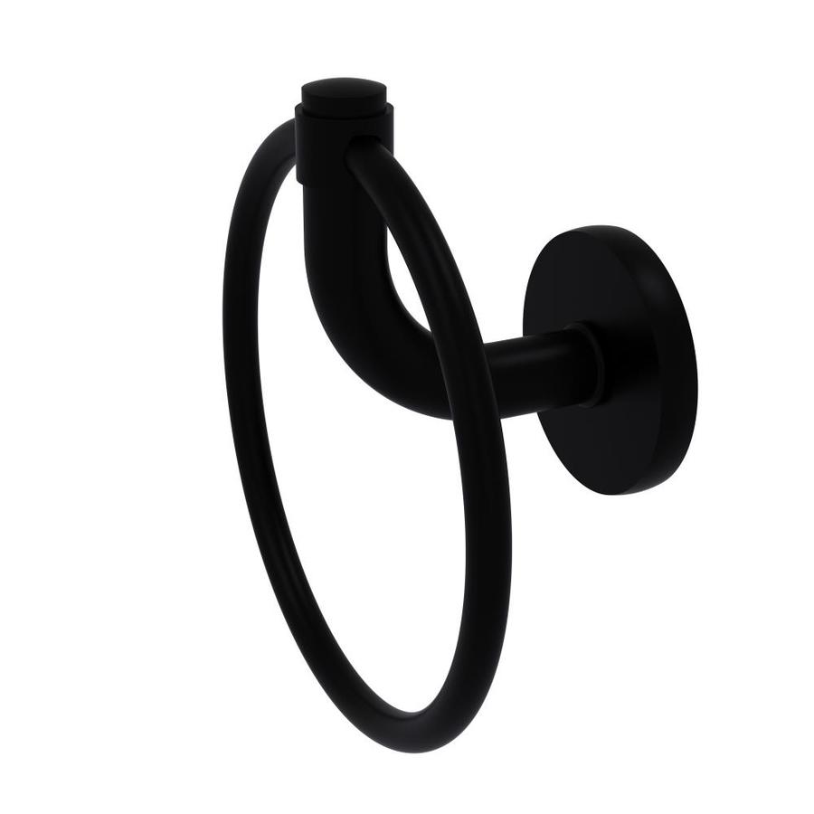 Allied Brass Remi Matte Black Wall Mount Towel Ring in the Towel Rings