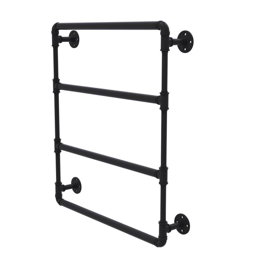 Allied Brass Pipeline 30-in Double Matte Black Wall Mount Double Towel Bar