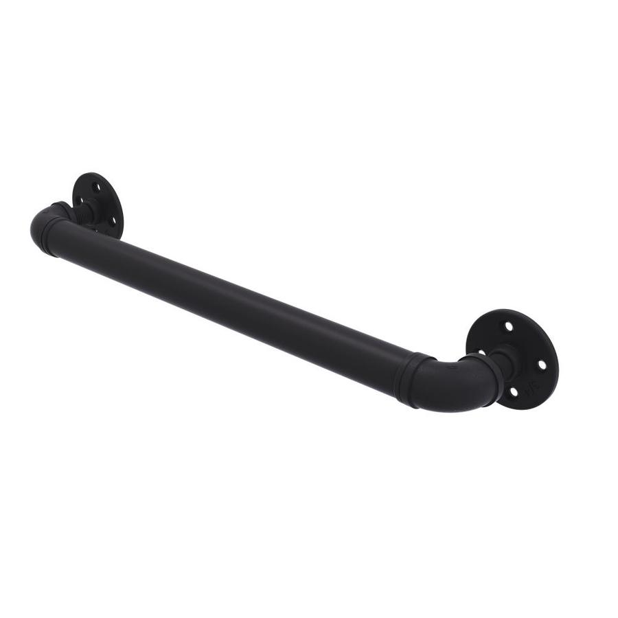 Allied Brass Pipeline 16-in Matte Black Wall Mount Grab Bar