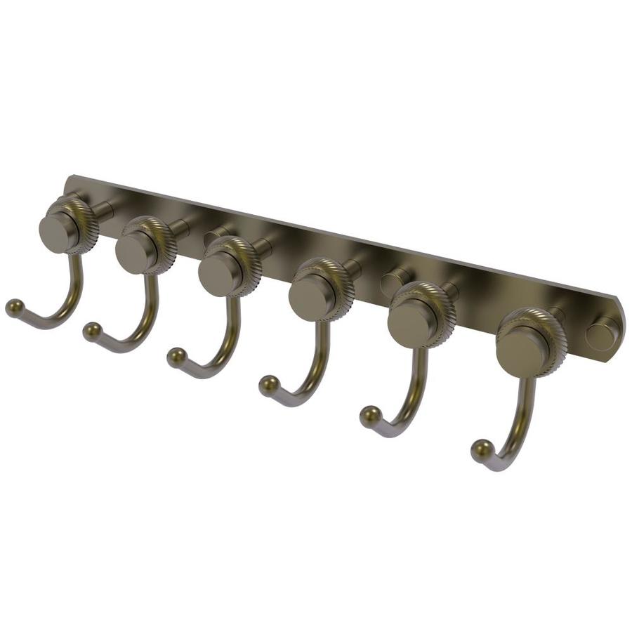 Allied Brass Mercury 6 Hook Antique Brass Towel Hook In The Towel Hooks Department At