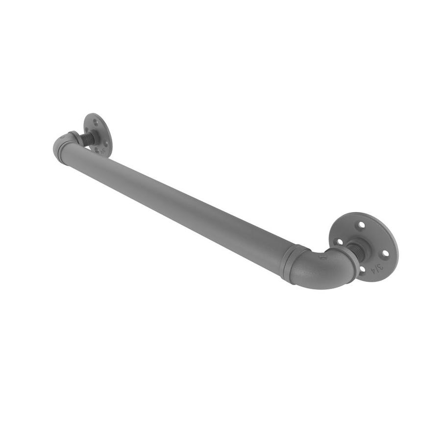 Allied Brass Pipeline 16-in Matte Gray Wall Mount Grab Bar