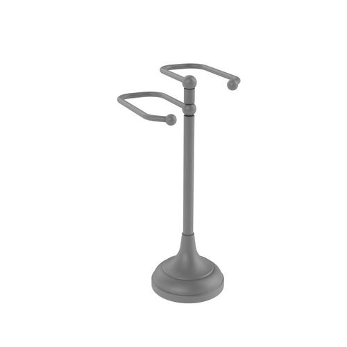 Allied Brass Free Standing Two Arm Guest Towel Holder in Matte Gray in ...