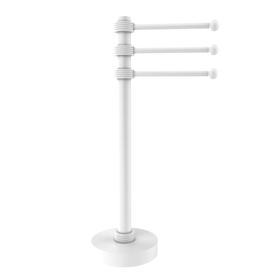 Allied Brass Matte White Freestanding Towel Rack at