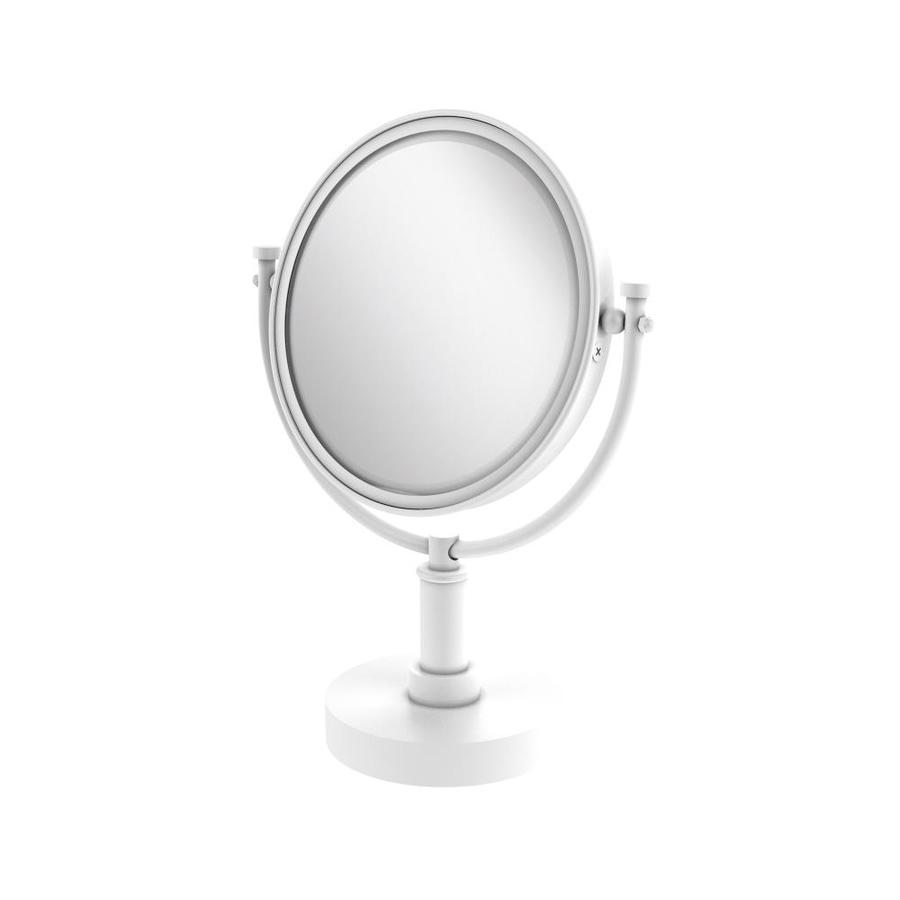 Allied Brass 8in x 15in Matte White DoubleSided Magnifying Countertop Vanity Mirror in the