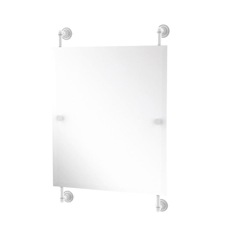 Allied Brass Dottingham 21in Matte White Rectangular Frameless