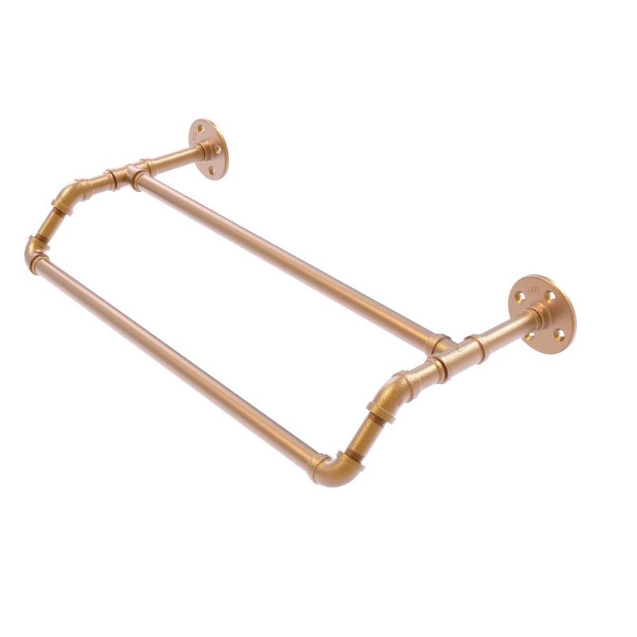 Allied Brass Pipeline 24-in Double Brushed Bronze Wall Mount Double Towel Bar