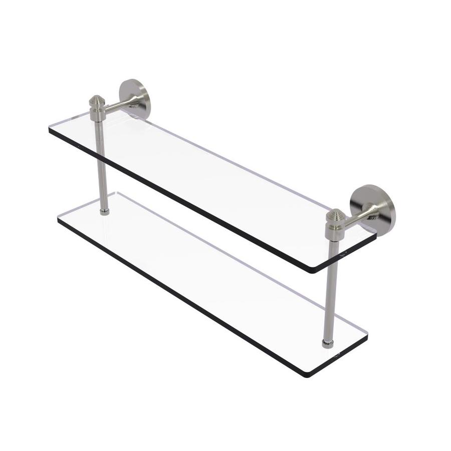 Allied Brass Southbeach Satin Nickel 2Tier Brass Wall Mount Bathroom Shelf in the Bathroom