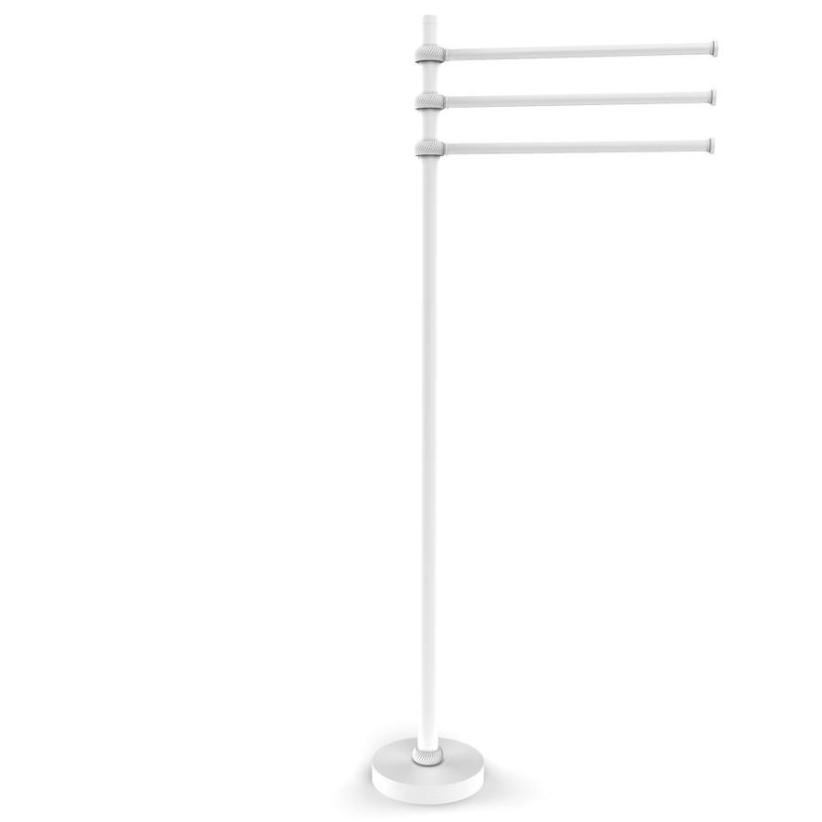 Allied Brass Matte White Freestanding Towel Rack at