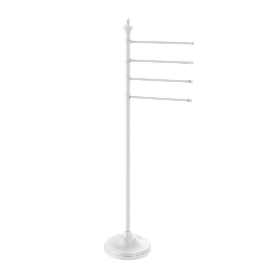 Allied Brass Matte White Freestanding Towel Rack at