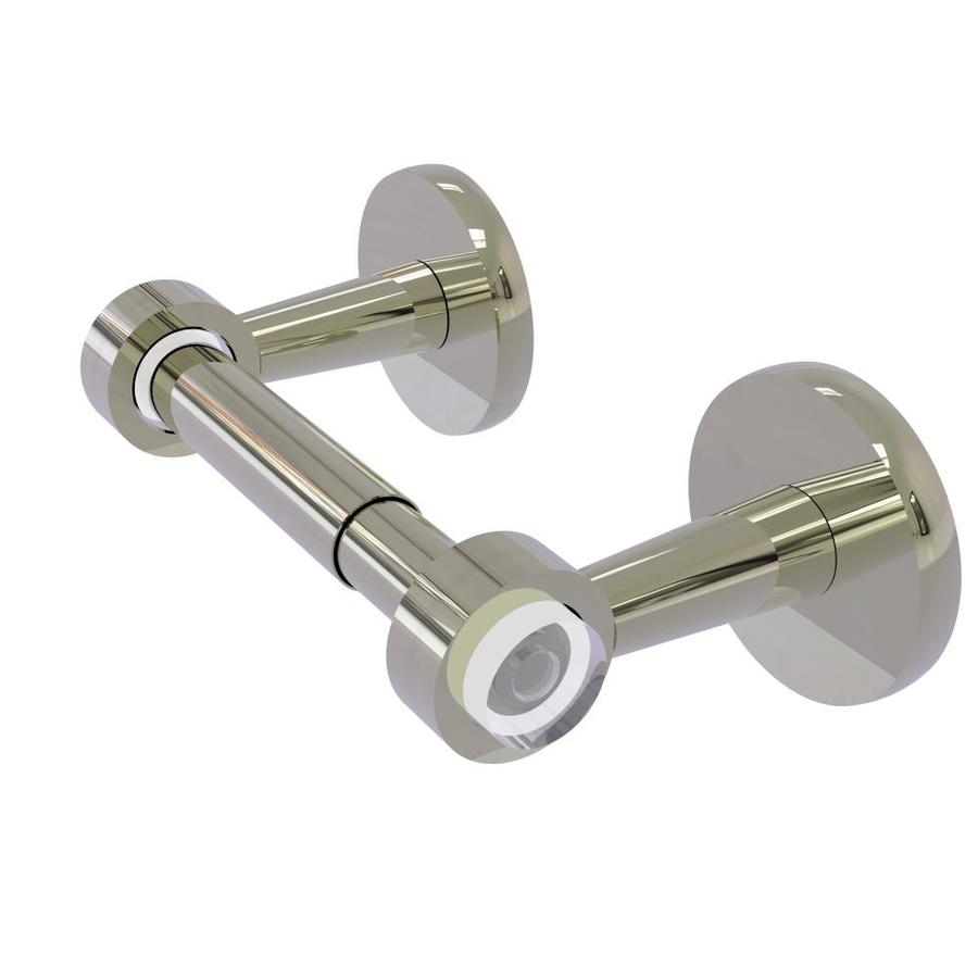 Allied Brass CV-24CD-UNL Clearview Collection Recessed Toilet Paper Holder with Dotted Accents Unlacquered Brass