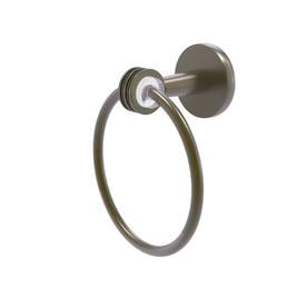 Clearview Collection Towel Ring with Dotted Accents in Antique Brass