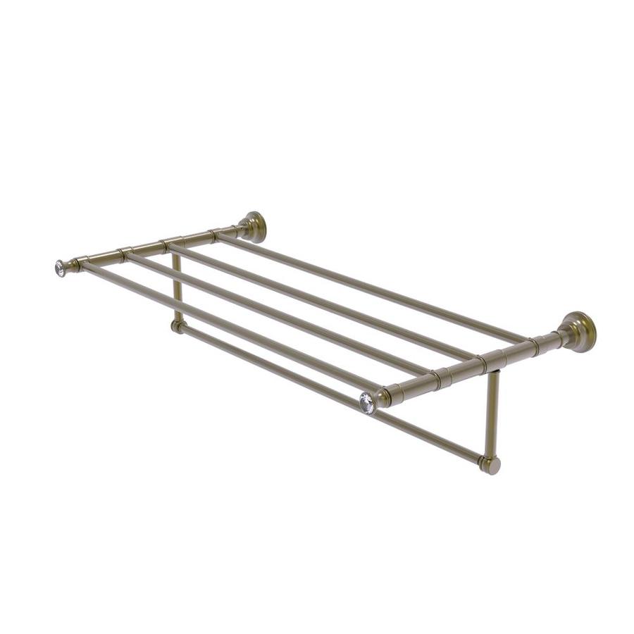 Allied Brass Carolina Crystal Antique Brass Wall Mount Towel Rack In The Towel Racks Department At Lowes Com