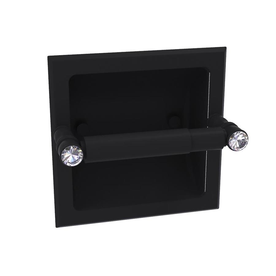 Allied Brass Carolina Crystal Matte Black Recessed Double Post Toilet