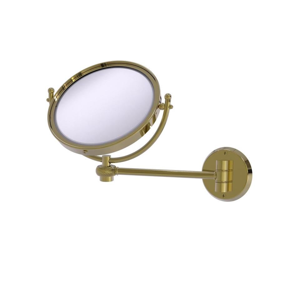 Allied Brass RWM-4//2X-SBR Retro Wave Collection Wall Mounted Swivel Make-Up Mirror 8 Inch Diameter with 2X Magnification Satin Brass