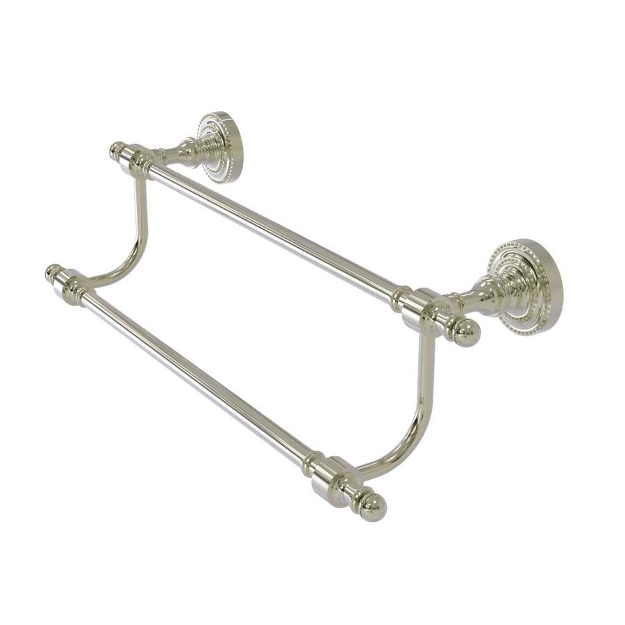 Allied Brass Retro Dot 24-in Double Polished Nickel Wall Mount Double Towel Bar