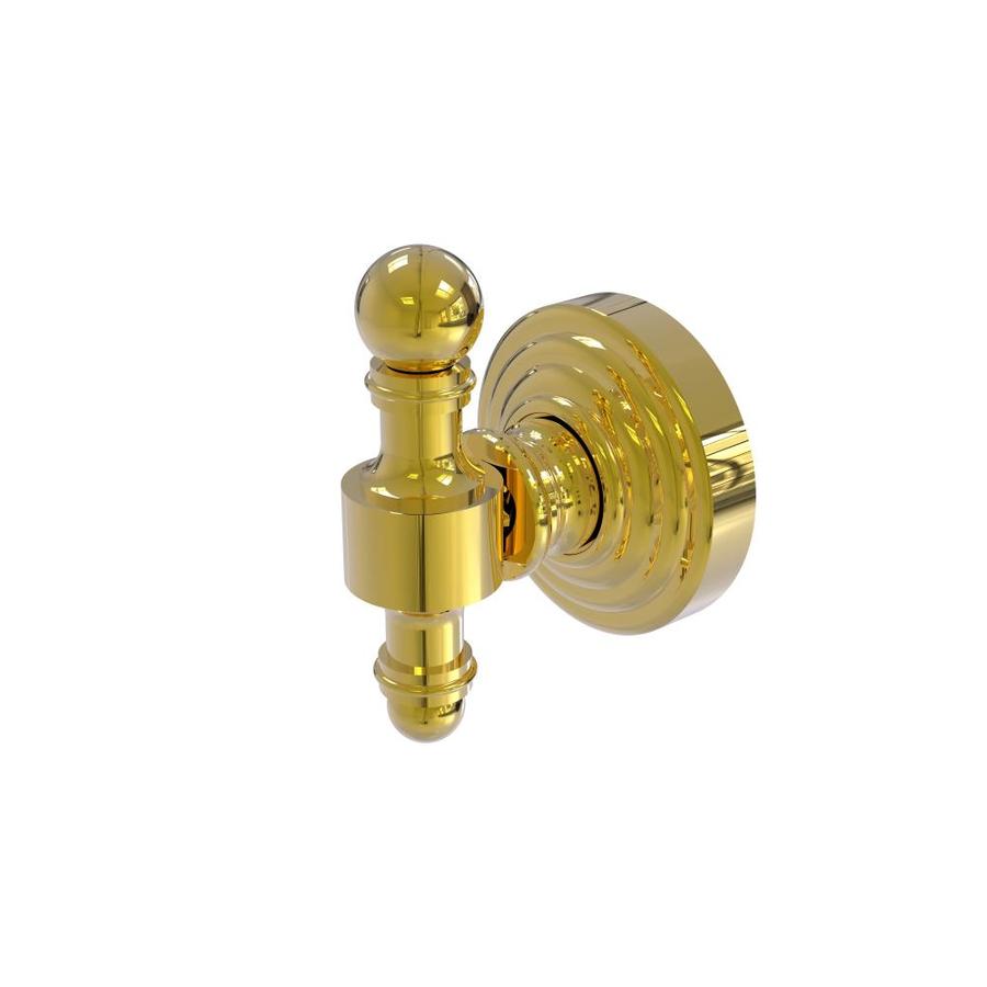 Allied Brass Retro Wave 1-Hook Polished Brass Towel Hook