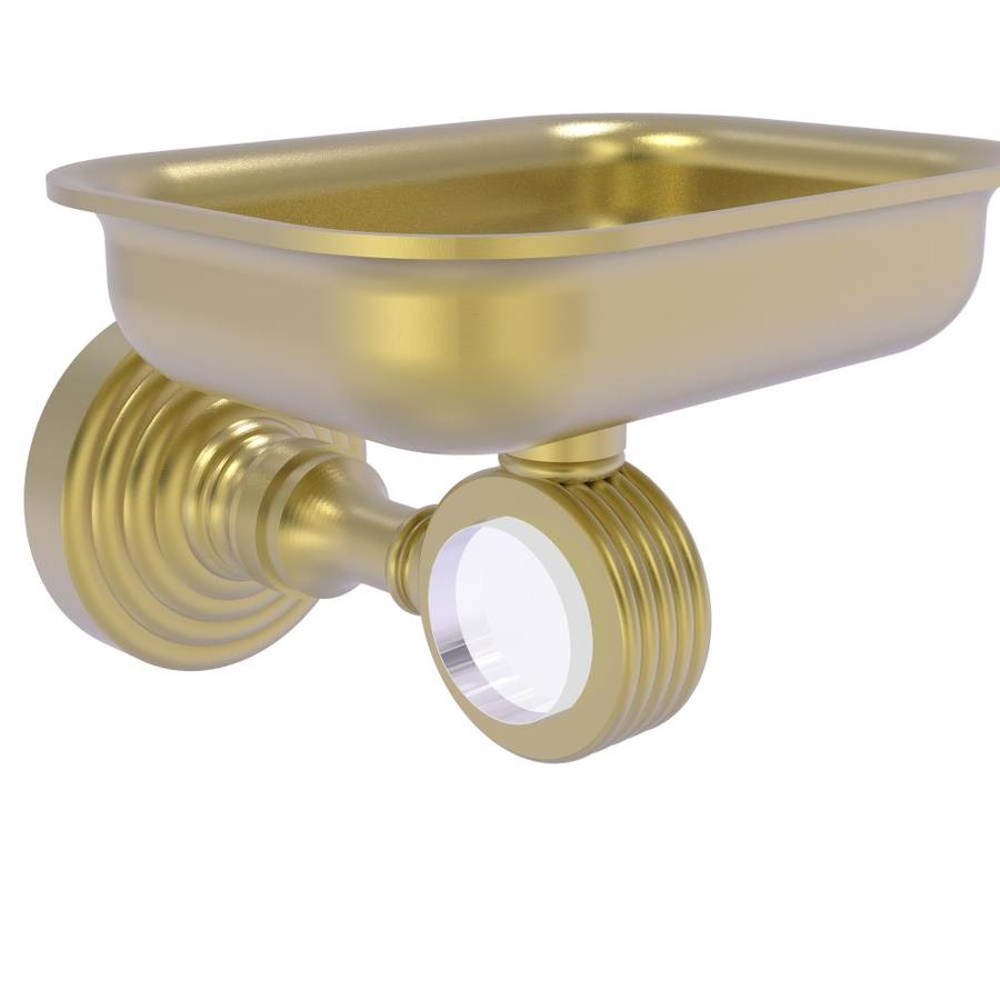 Allied Brass Pacific Grove Collection Wall Mounted Soap Dish Holder with Groovy Accents in Satin Brass