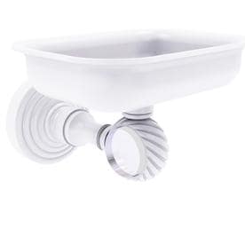 Allied Brass Pacific Grove Collection Wall Mounted Soap Dish Holder with Twisted Accents in Matte White