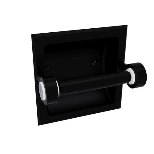Allied Brass Clearview Matte Black Recessed Double Post Toilet Paper
