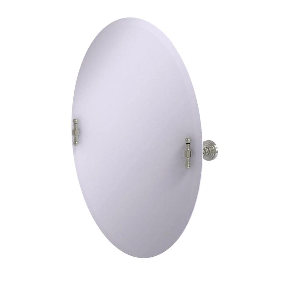 allied frameless nickel oval satin brass wave mirror retro bathroom lowes