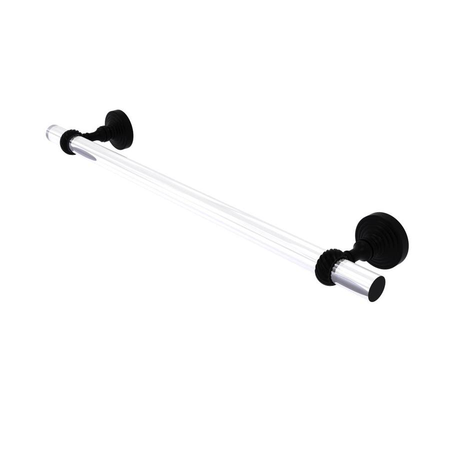 Allied Brass PG-72G-18-BKM Pacific Grove Collection 18 Inch Double Towel Bar with Groovy Accents Matte Black