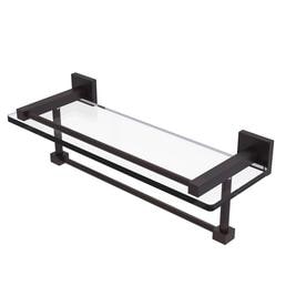 Montero Collection 16 Inch Gallery Glass Shelf with Towel Bar