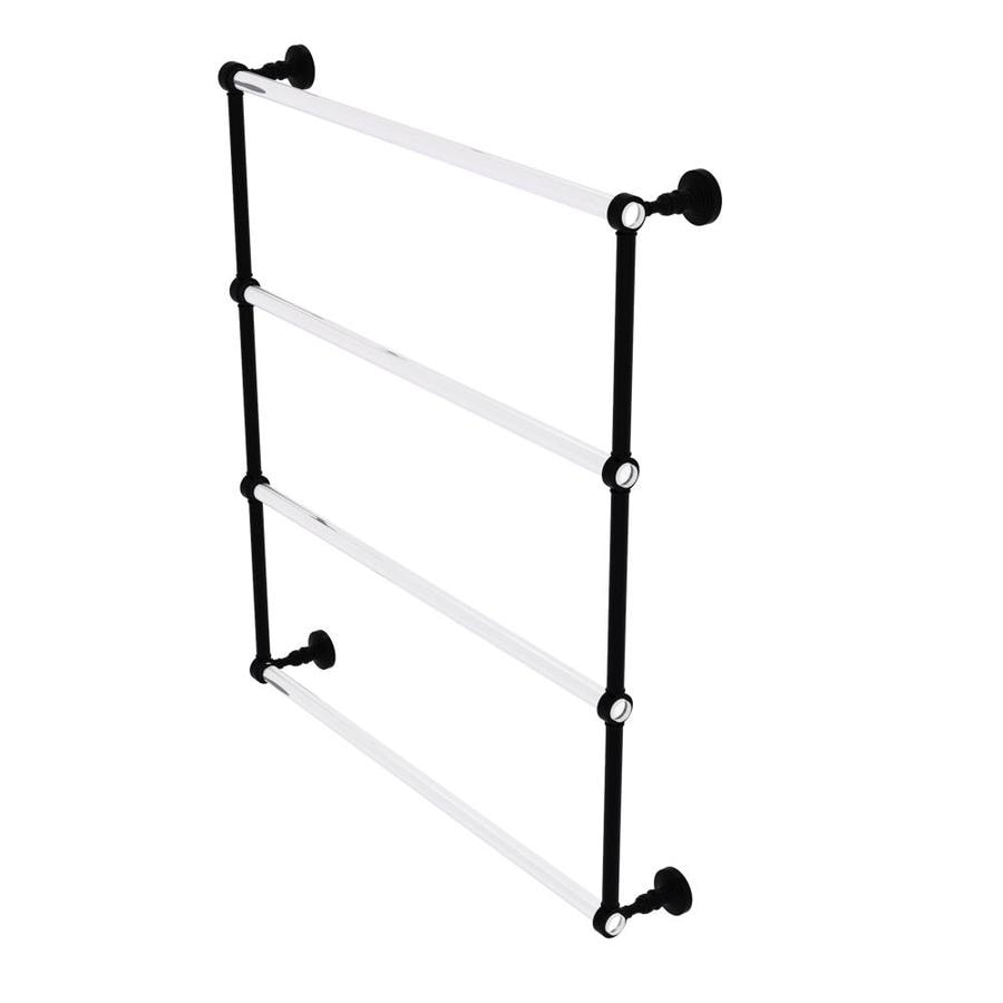 Allied Brass PG-72G-18-BKM Pacific Grove Collection 18 Inch Double Towel Bar with Groovy Accents Matte Black
