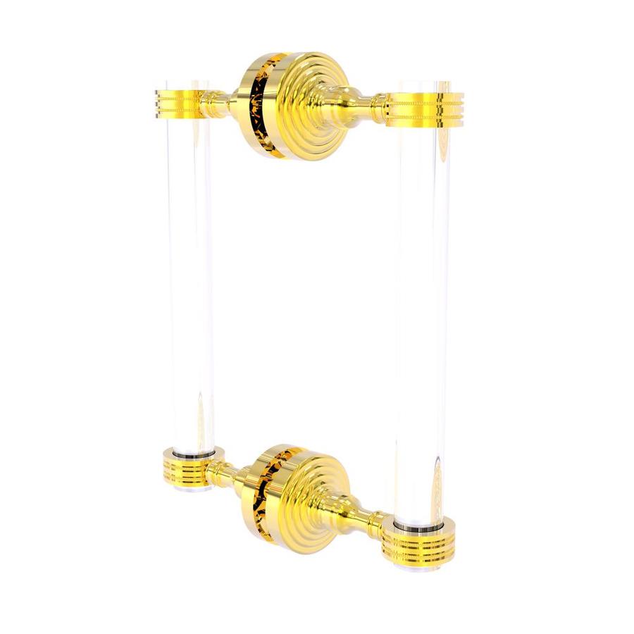 Allied Brass Pacific Grove Collection 8-in Back to Back Shower Door Pull with Dotted Accents in Polished Brass