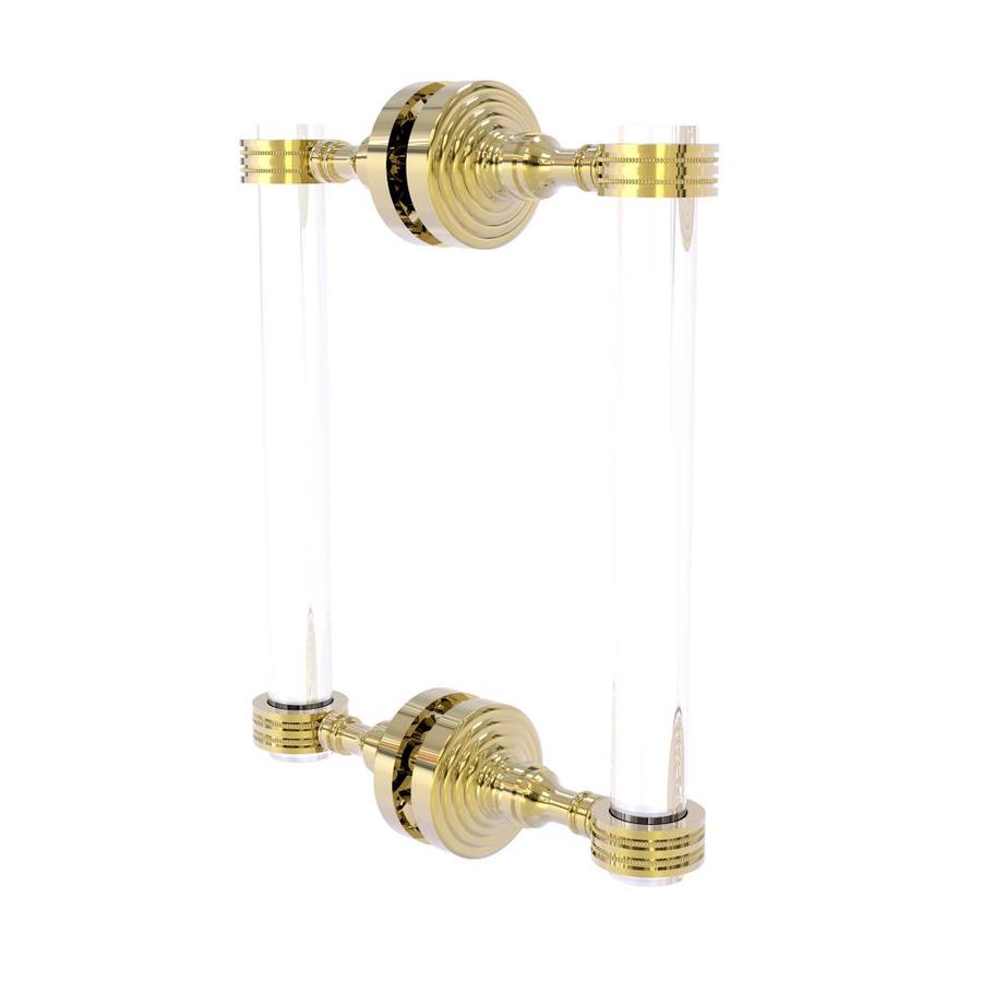 Allied Brass Pacific Grove Collection 8-in Back to Back Shower Door Pull with Dotted Accents in Unlacquered Brass