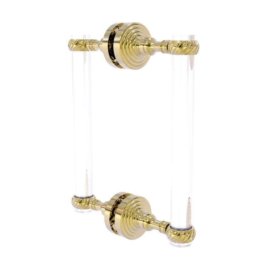 Allied Brass Pacific Grove Collection 8-in Back to Back Shower Door Pull with Twisted Accents in Unlacquered Brass