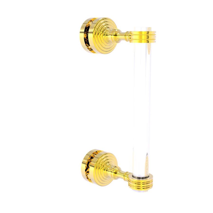 Allied Brass Pacific Grove Collection 8-in Single Side Shower Door Pull with Dotted Accents in Polished Brass