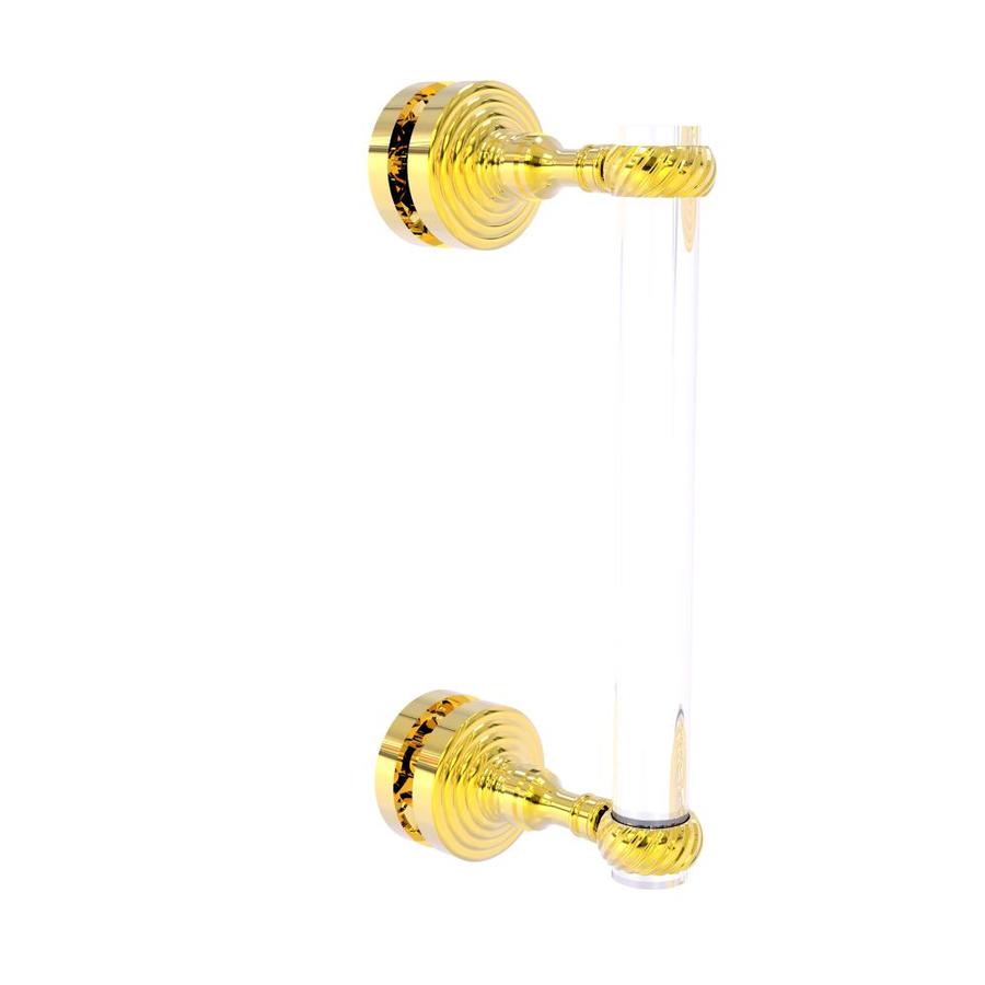 Allied Brass Pacific Grove Collection 8-in Single Side Shower Door Pull with Twisted Accents in Polished Brass