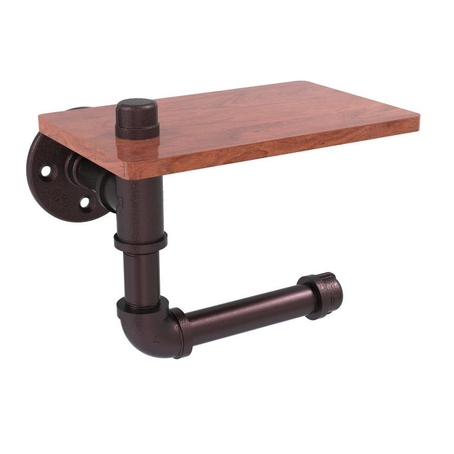 Allied Brass P-130-TPGS-ABZ Pipeline Collection Toilet Tissue Holder with Glass Shelf Antique Bronze